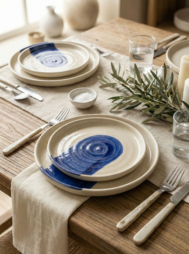 Blue Colourblock Side Plate