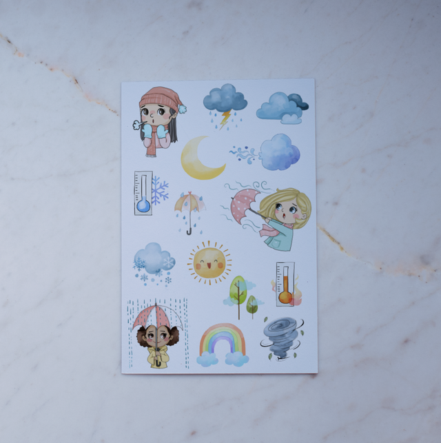 Stickervel Het Weer - "Weer & Wind" - Rozeka