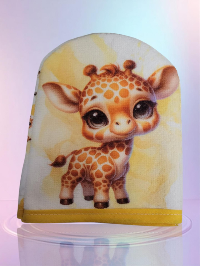Gant de toilette girafe artisanale 