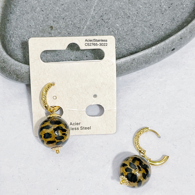 Boucle créole léopard 