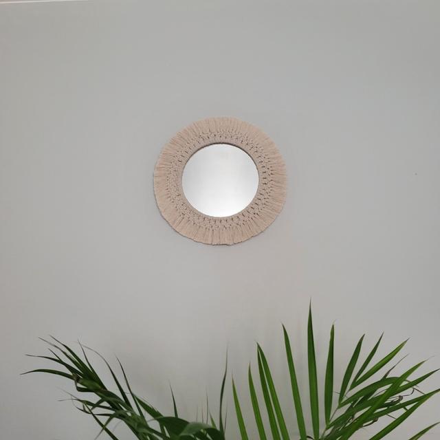 Miroir macramé 
