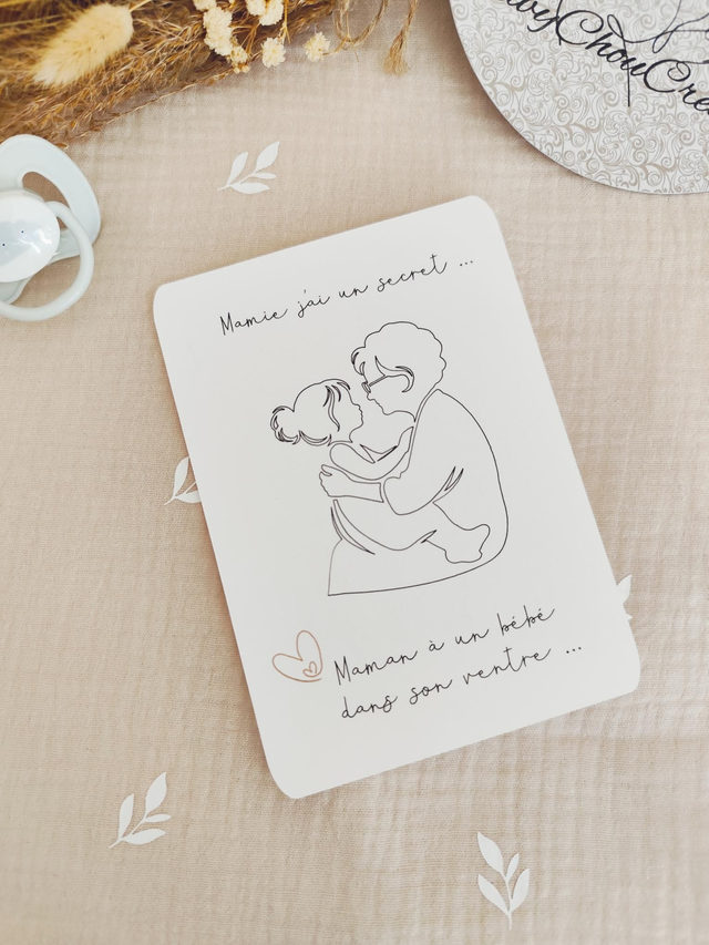 Carte annonce grossesse pour Mamie