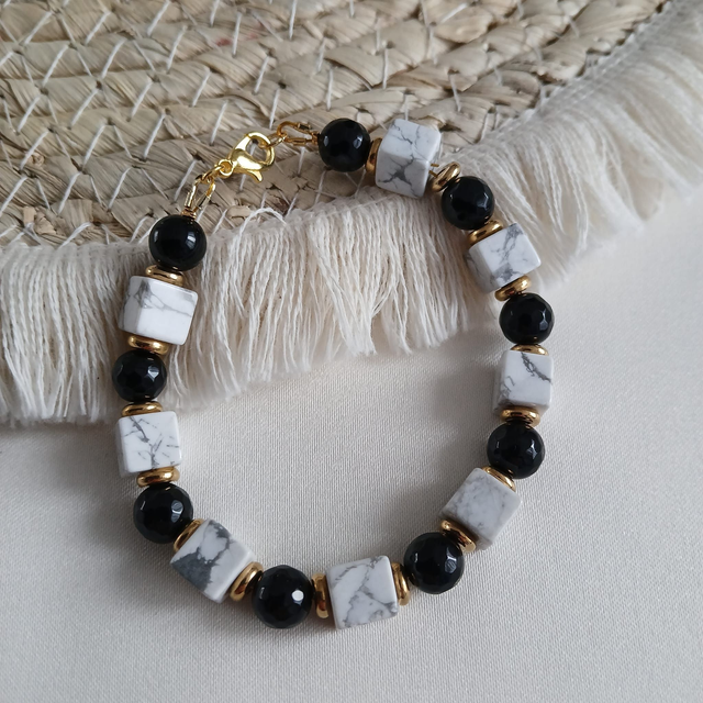 Dames armband Howliet en Onyx (1.154)