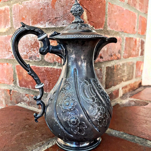 A 20th Century Ornate Silver Plate Serving Ewer 