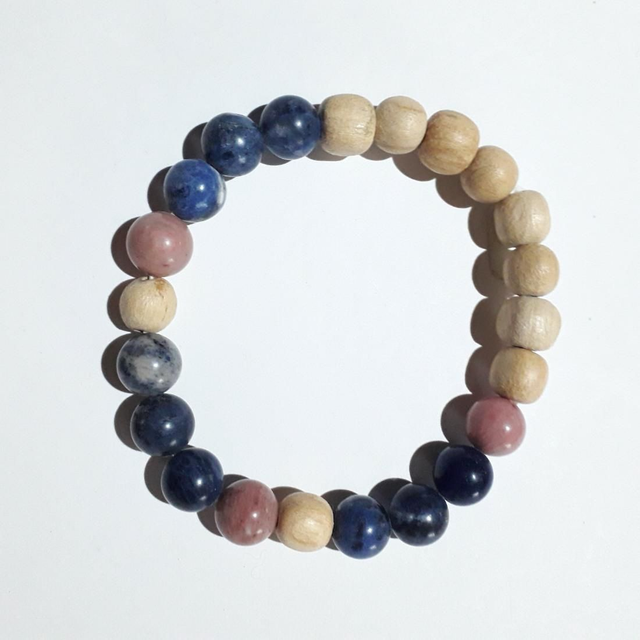 Thulite, Sodalite &amp; Palo Santo Bracelet