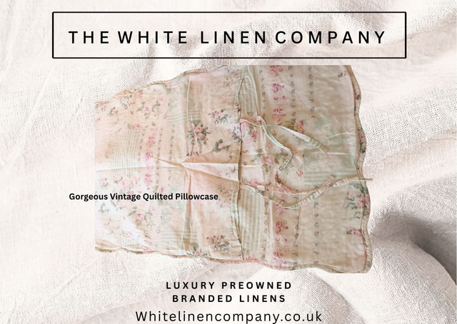 2 x Gorgeous Vintage Quilted Floral Pillowcase with Ties