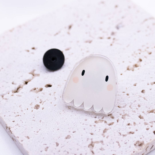 Pin Geist Halloween Acryl - Geschenk Herbst Skandinavien Bro (Tilda & Theo)