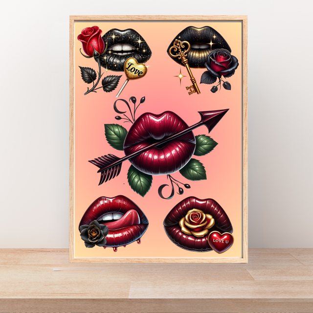 Lèvres Passion & Mystère — Roses, Clés d’Amour et Glamour Noir