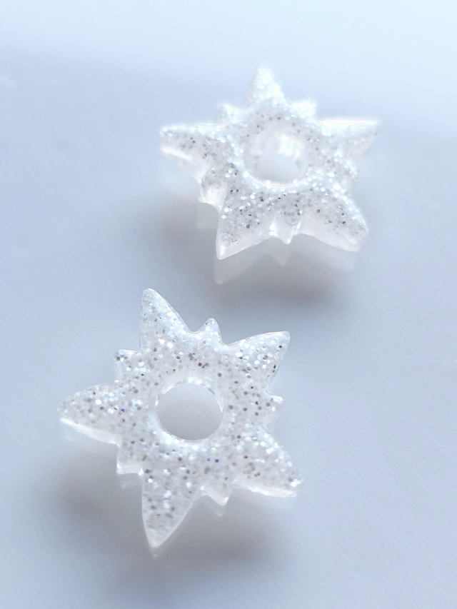 PAIRE PAMPILLES LULU blanc pailleté 