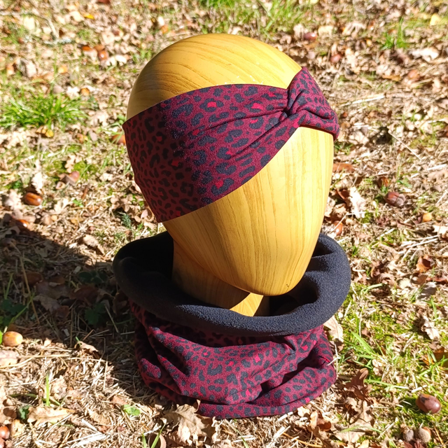 Bandeau - léopard bordeaux