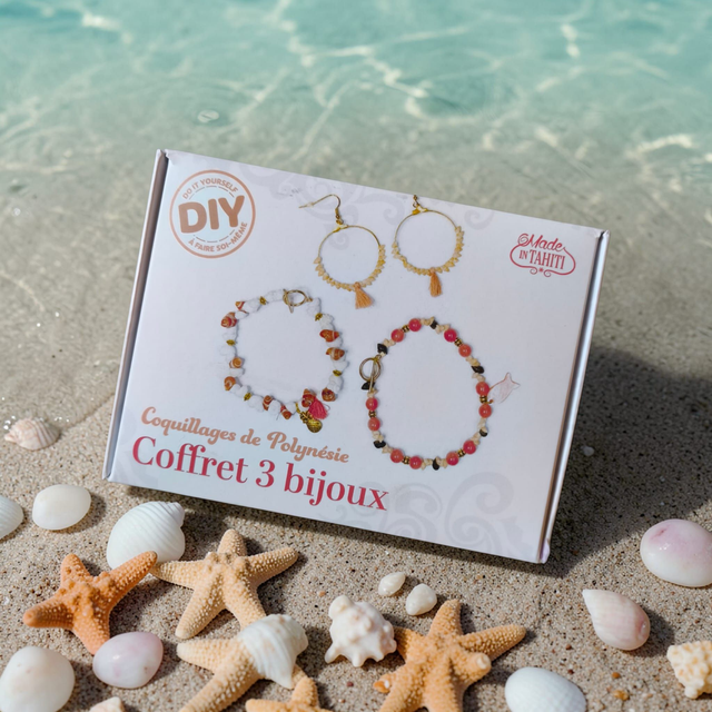 Kit DIY coffret 3 bijoux Oteo Tahiti