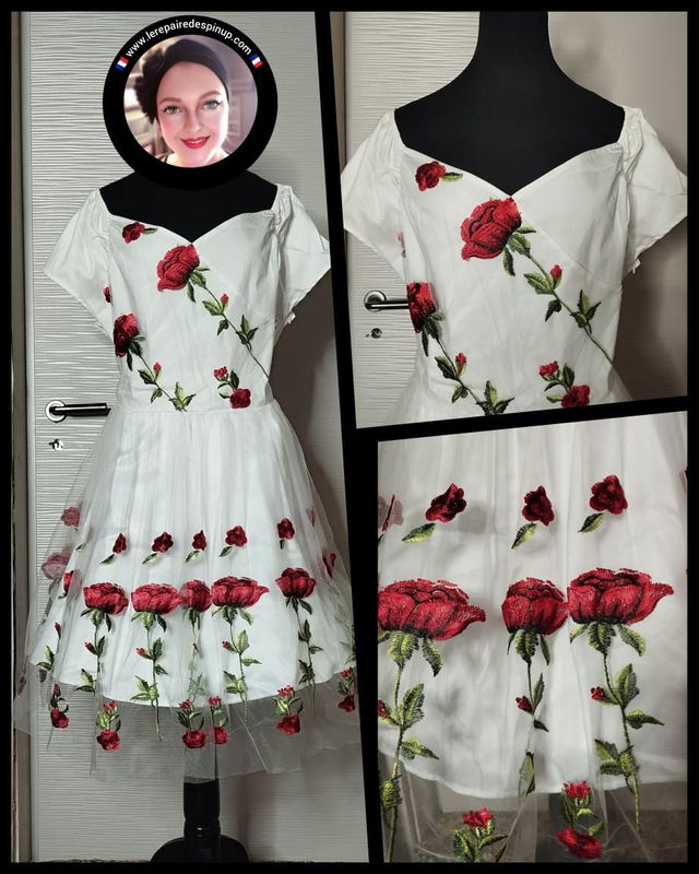 Robe pin-up Brodée T46/48