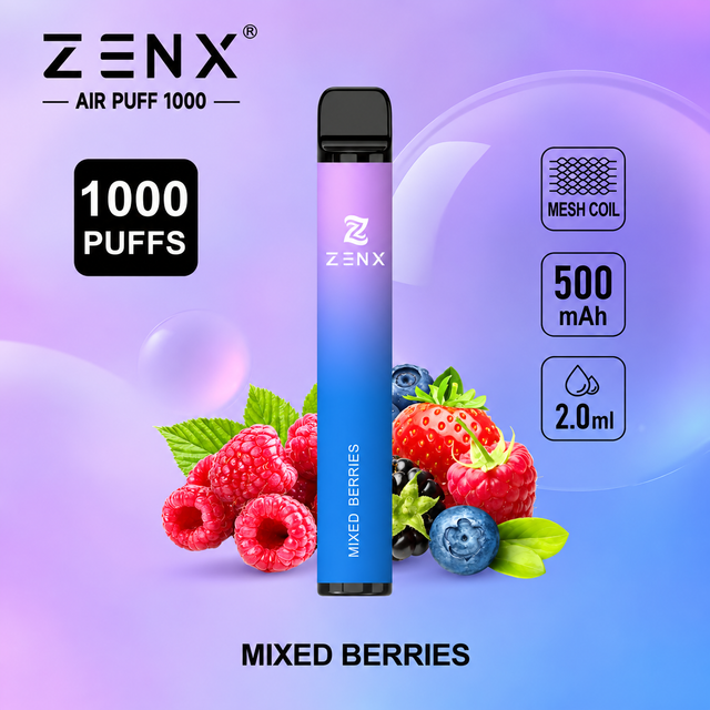 ZENX Air Puff 1000 – Mixed Berries – 20 mg