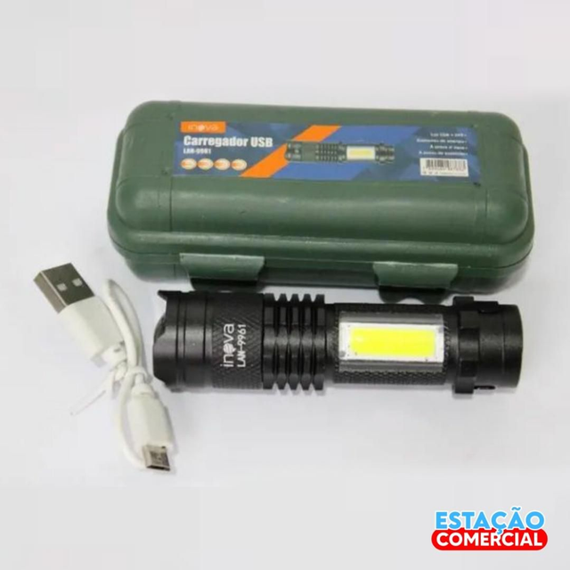 Lanterna Tática Pequena de Led Recarregável 