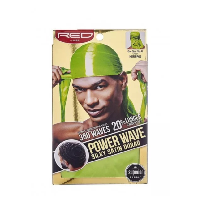 RED By Kiss: Power Wave Silky Satin Durag - Green (HDUPP05)