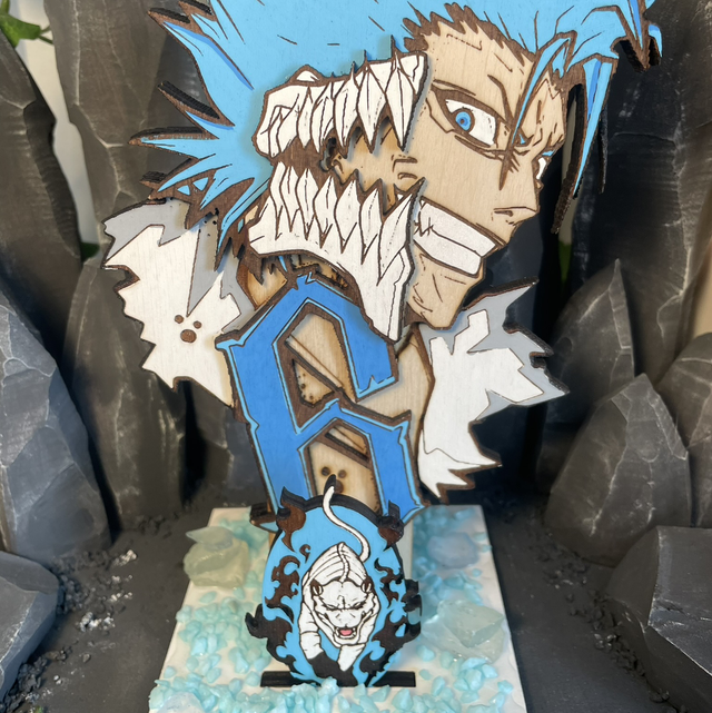 Figurine grimmjow, en bois 