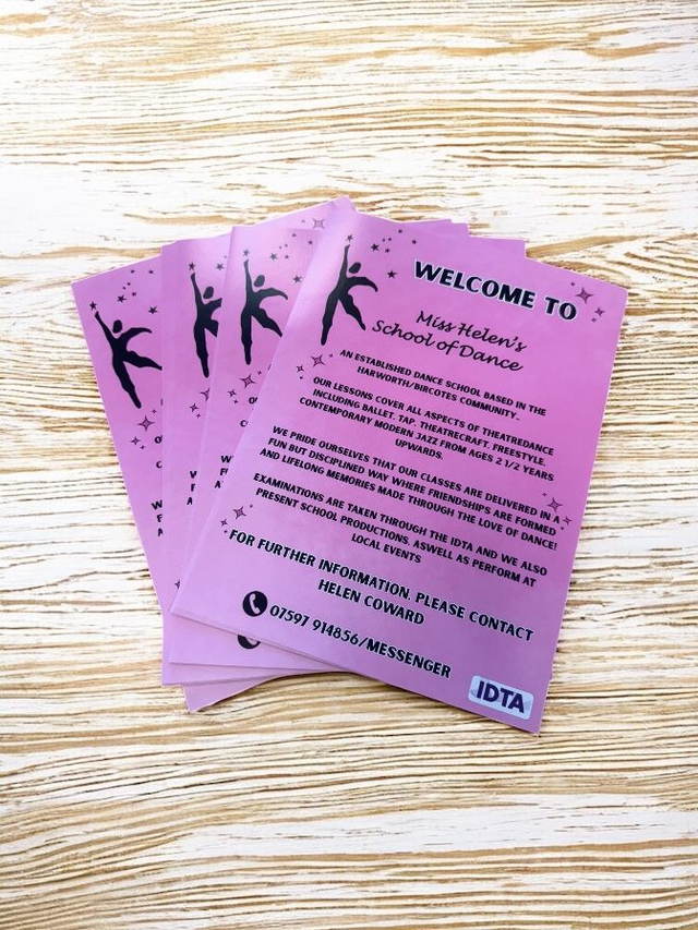 1000 single sided A5 flyers