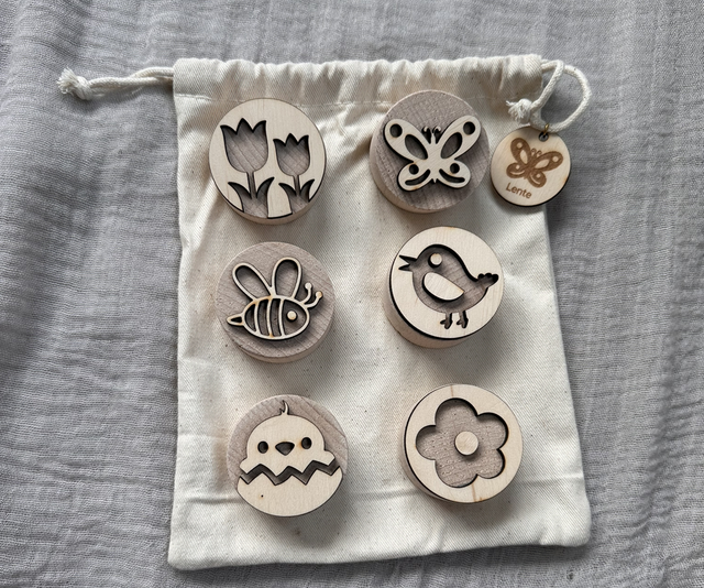 Houten stempels - Lente