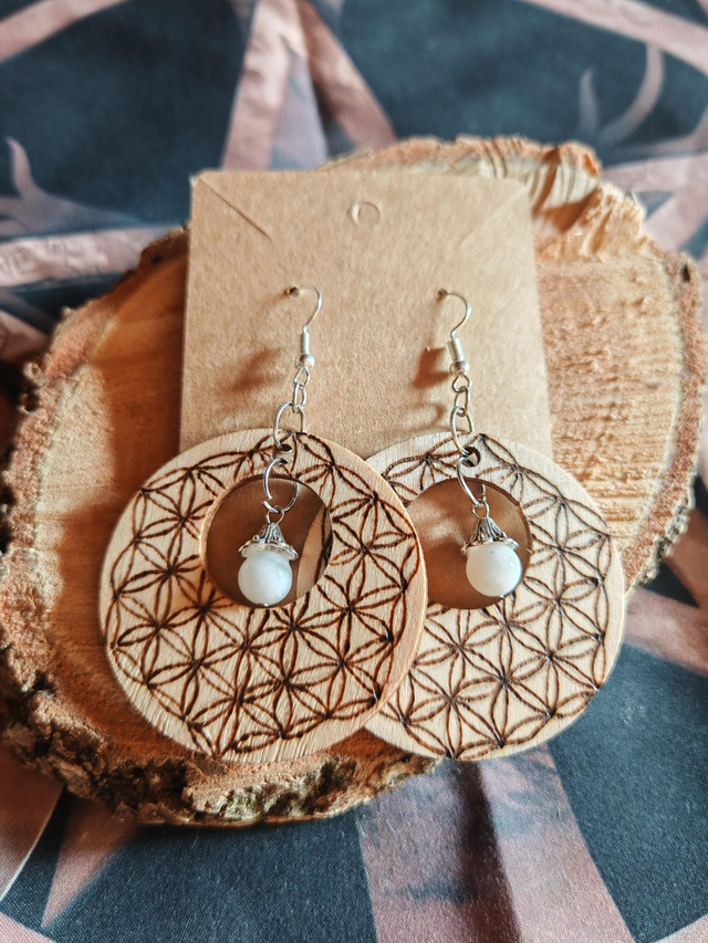 Boucles d&#039;oreilles fleurs de vie 