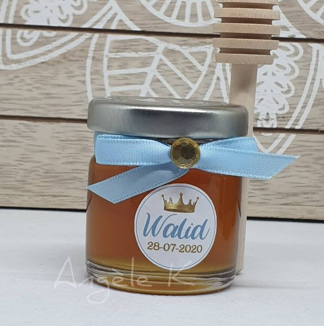 Petit pot de miel personnalisé prénom et thème au choix