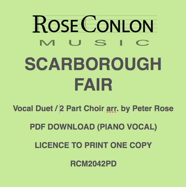 SCARBOROUGH FAIR  (Piano/Vocal)  arr. Peter Rose