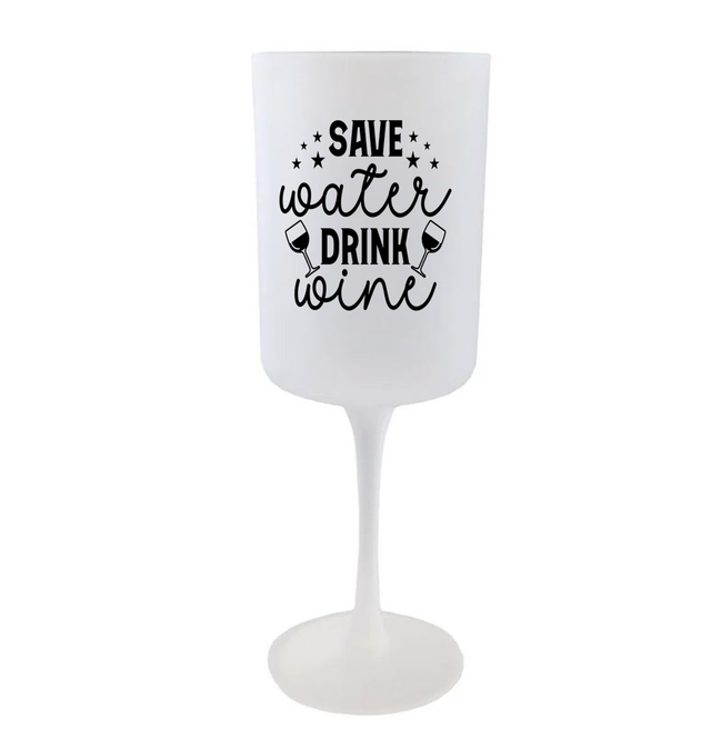 Wine Glass - Save water drink wine - 275ml Red Wine Goblet - Frosted