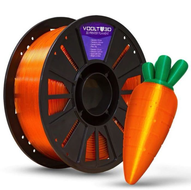 Filamento PETG - Laranja Translúcido  - Voolt3d