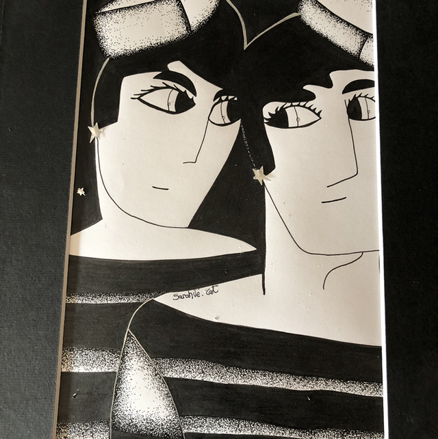 marins duo - 30 x 40 cm - encadrement noir