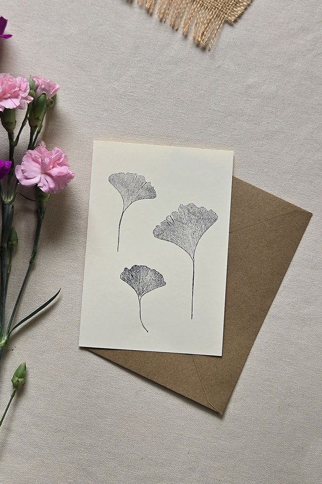 Carte postal monotype - Ginkgo biloba