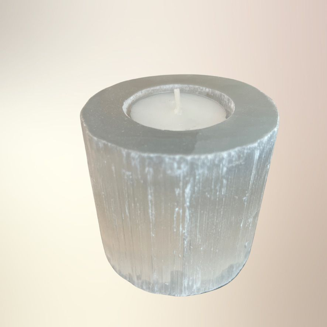 Selenit fyrfadsholder