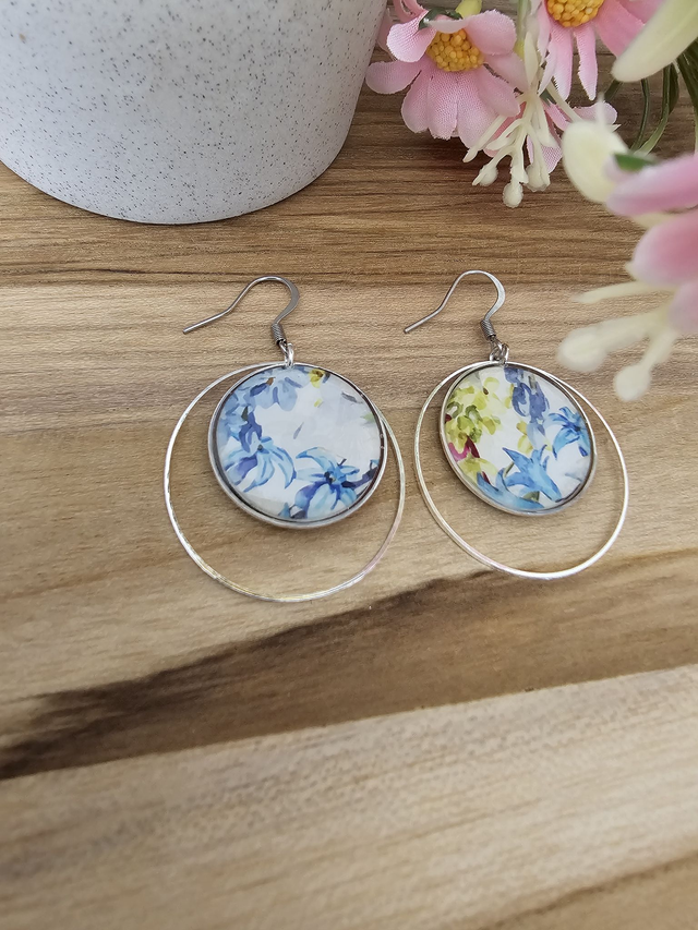 🌸​DOUBLE ANNEAUX- &quot;Fleur d&#039;Éclat&quot; – Résine Fleurie🌸