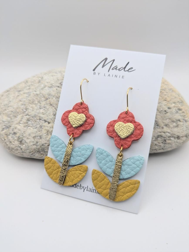 Scandi Flower Drop Earrings