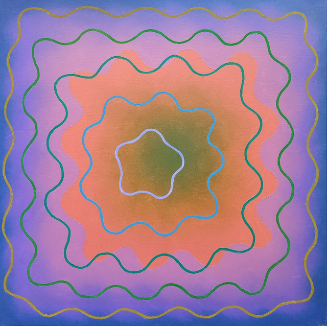 Ekran - fale, 100x100 olej płótno 2014