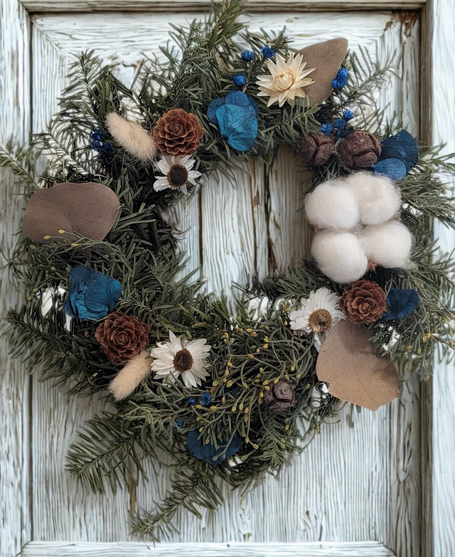 Couronne de Noël - bleue