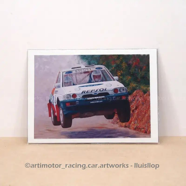 Artimotor prints - mini lito 13x18 1997 Ford Escort Cosworth Carlos Sainz y Luis Moya rally Indonesia