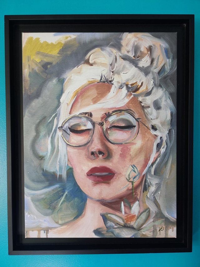 Impression sur toile 40*30cm  "Femme lotus"