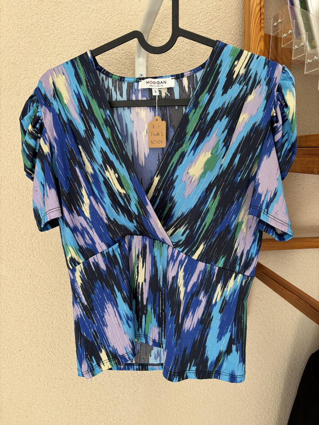 T-shirt bleu multi couleurs Morgan de toi (120)