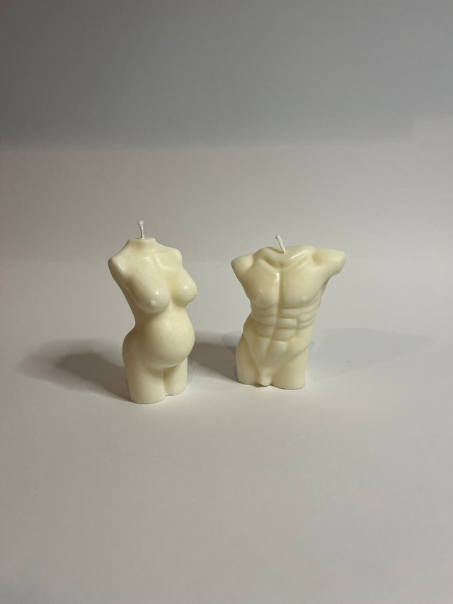 Torso man en pregnant