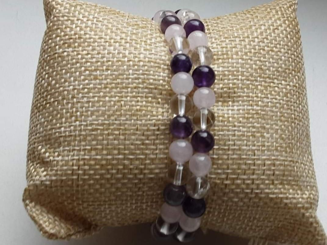 Quarte rose améthyste quartz blanc 6mm