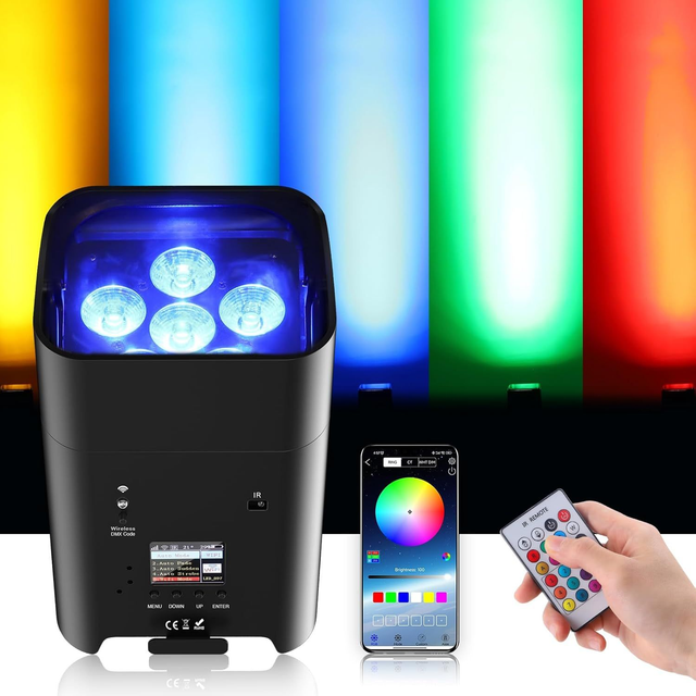PAR-Battery Event Floor Lights (RGBWA+UV) DMX 108 Watt