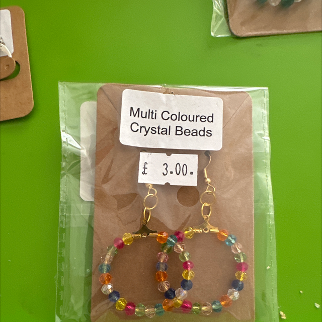 Multi Coloured Crystal Beads Earrings 