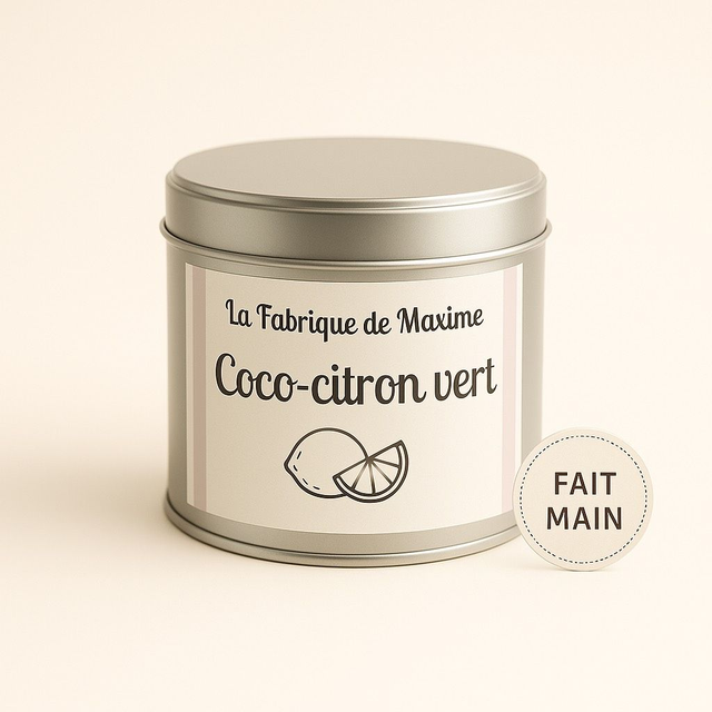 Bougie artisanale parfumée Coco citron vert – 150gr