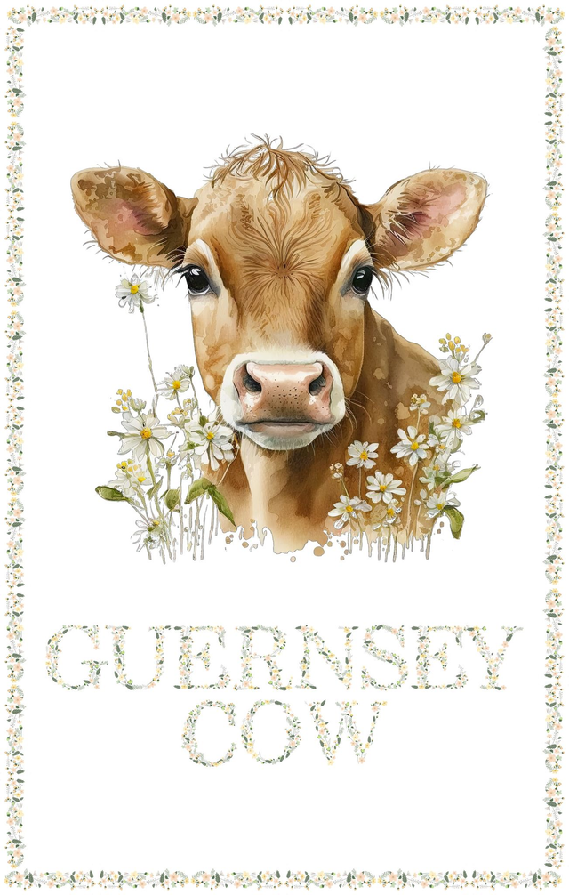 002 TEA TOWEL - GUERNSEY COW TEA TOWEL