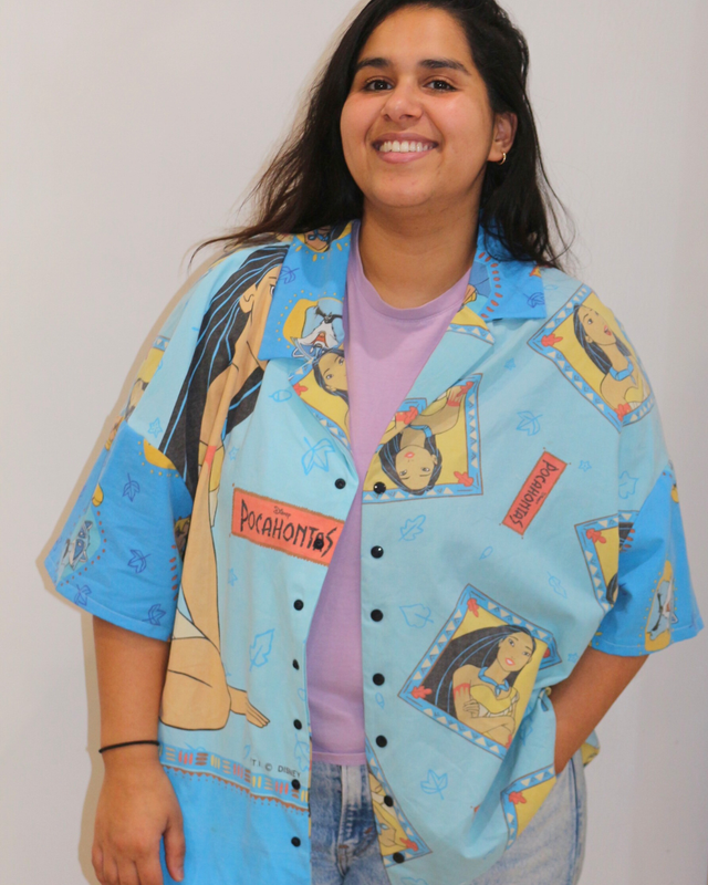 🍃 Chemise Upcyclée – Pièce Unique « Pocahontas » – Taille 46 