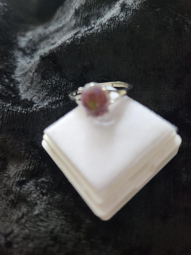 BLACK OPAL STERLING SILVER RING 