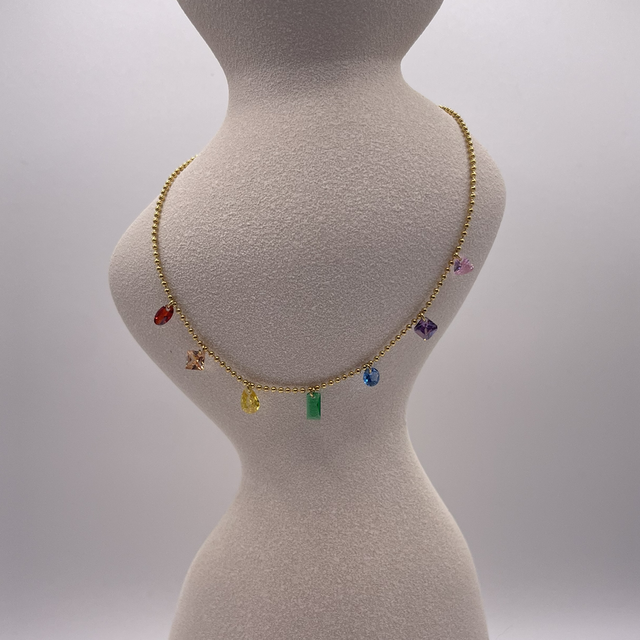 RAINBOW - Kugelkette mit Glasanhänger