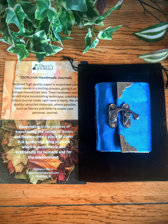 Pocket Ecoprinted Handmade Fabric Journal 