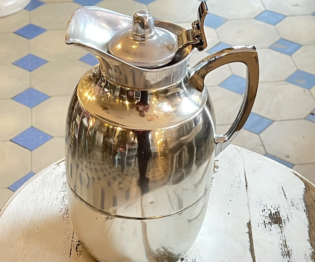 Thermo Kanne Glaseinsatz Silberkanne 