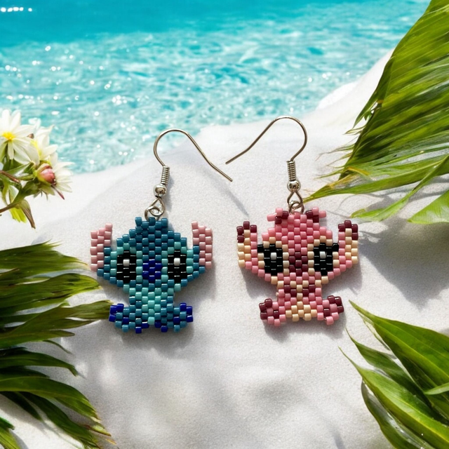 Boucles d'oreilles Stitch et Angel