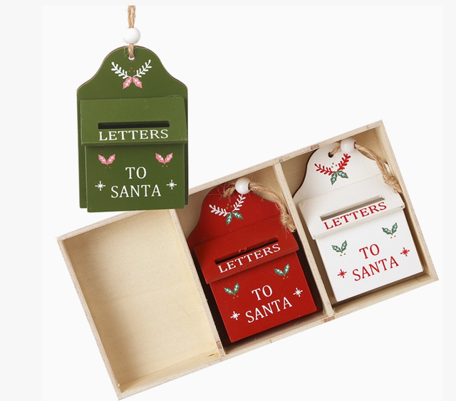 Christmas -Set of 3 Wooden Mailbox